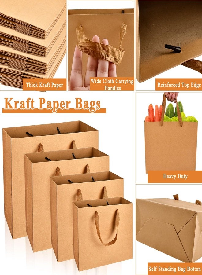Lainballow 20 Pcs Brown Paper Gift Bags With Ribbon Handles - 4 Assorted Sizes Kraft Merchandise Bags for Business, Boutique, Retail, Holiday, Party - Image 3